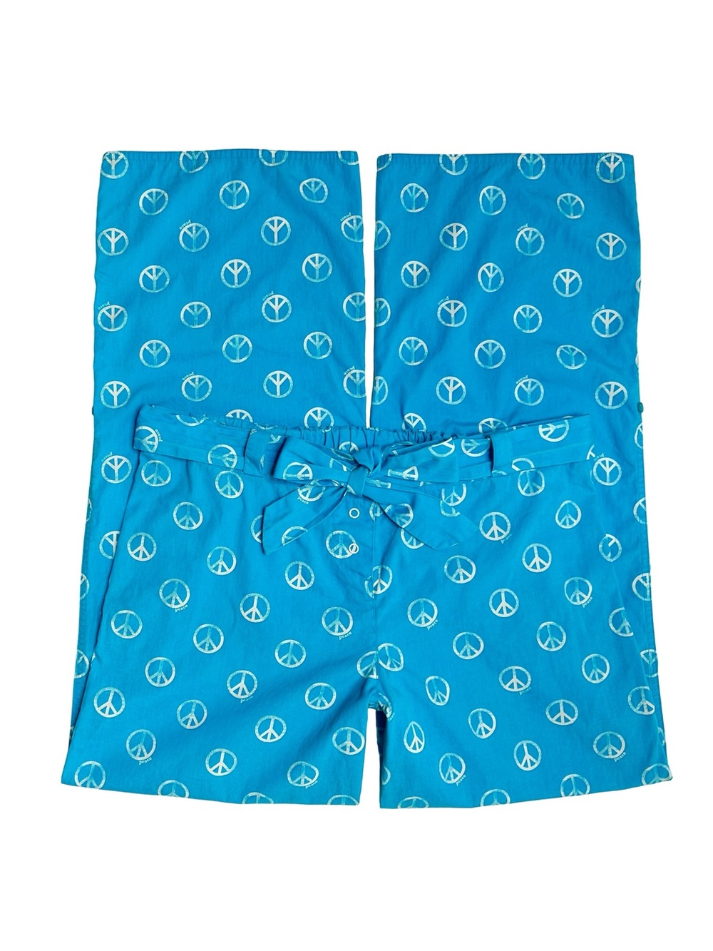 Y2K 2000s Blue Peace Sign Pattern 100% Cotton Pajama Pants by La Senza